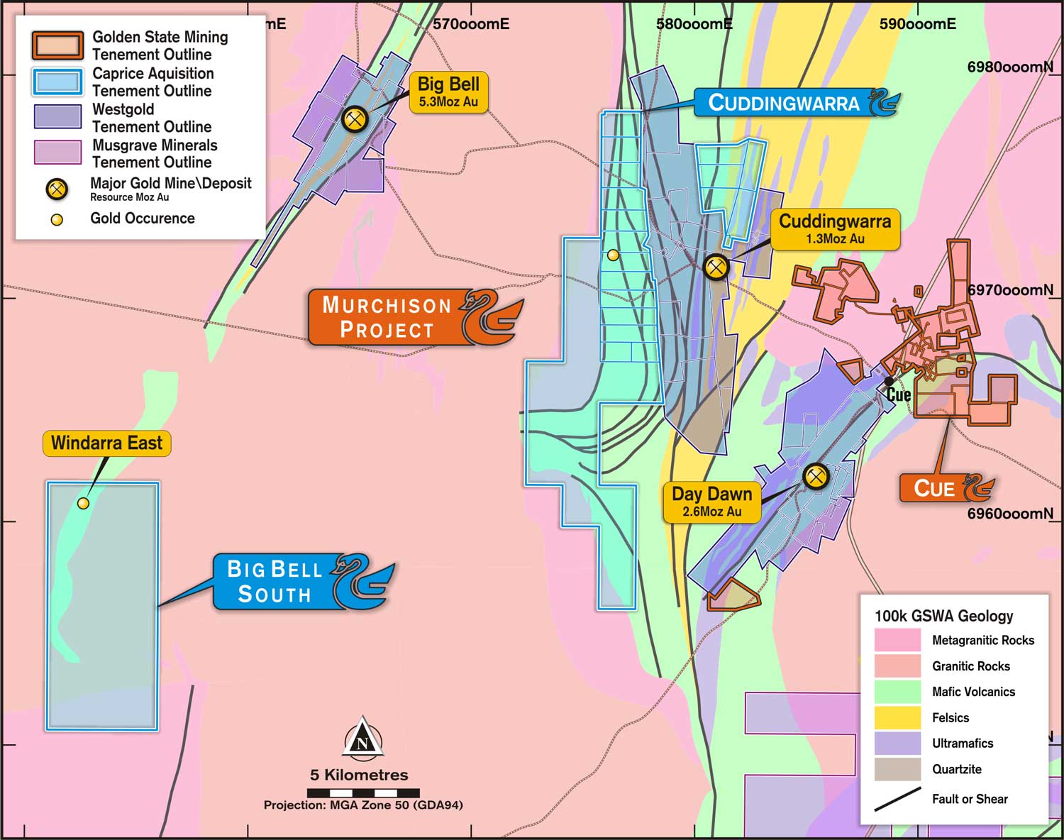 Caprice Resources transaction tenements near Cue in the Murchison